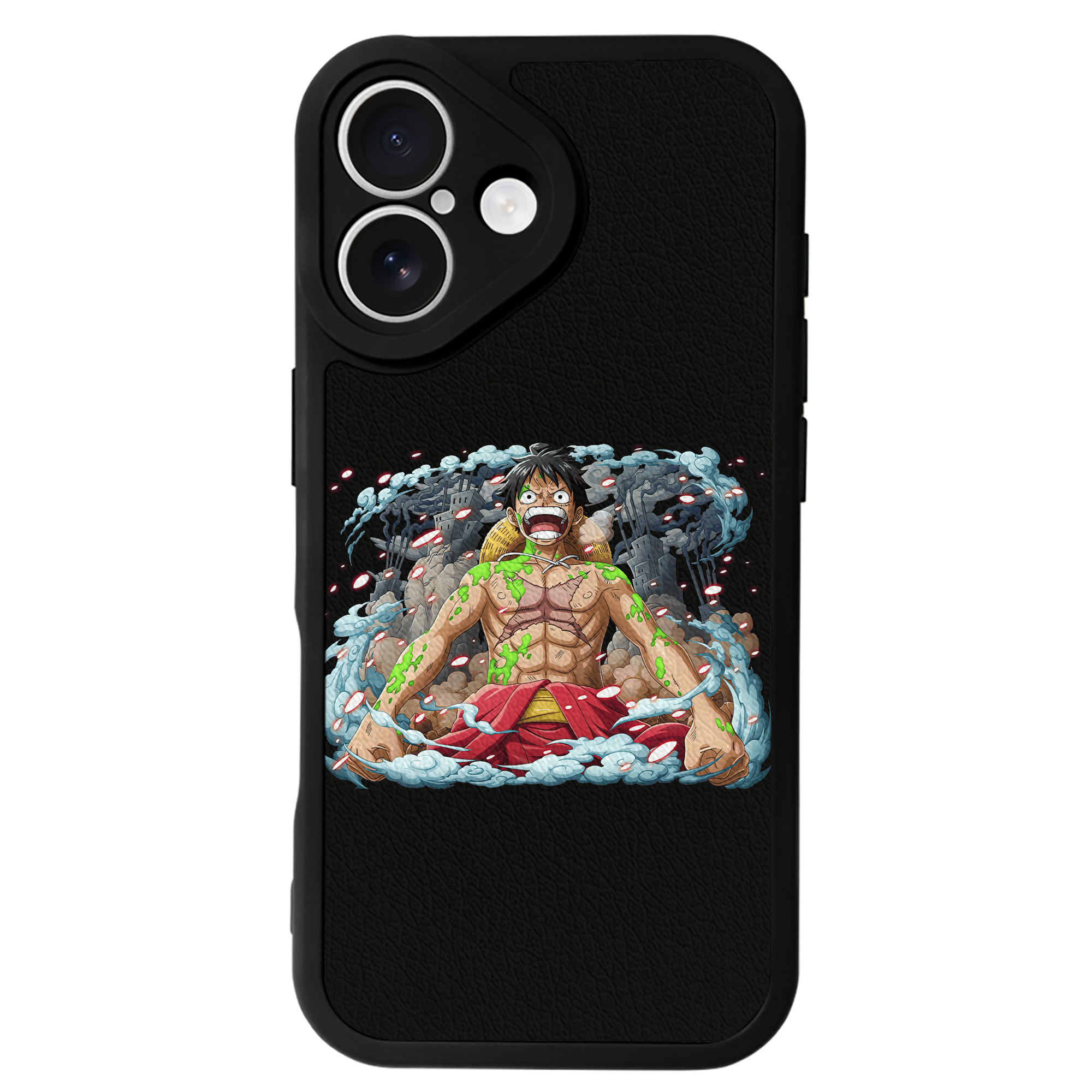 （画像用） ワンピース モンキー・D・ルフィ ONE PIECE Monkey D. Luffy 【iPhone 16シリーズ対応】シリコンスマホケース（レザー調） 材質：シリコン